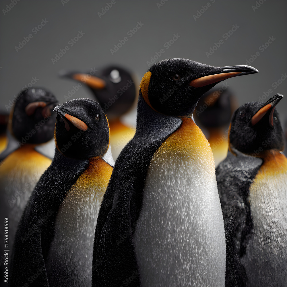 Fototapeta premium A Fascinating Exploration of Penguin Social Structurs: Discovering How Group Dnamics Among These Flightlss Birds Influence Their Srvival and Adaptation in Callenging Habitats