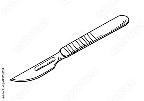 black and white scalpel medical tool clip art preview