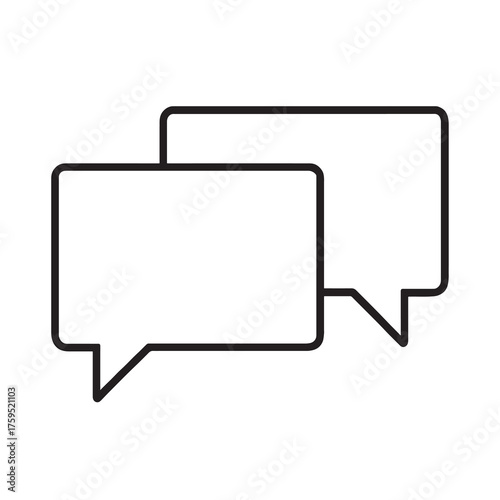 Two overlapping speech bubbles icon for communication and conversation