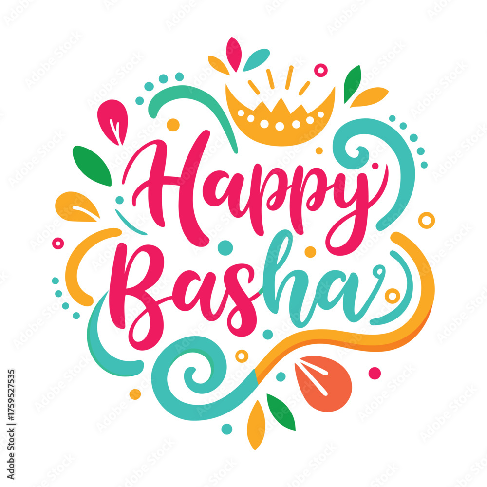 Obraz premium Happy Basha celebration art holiday greeting