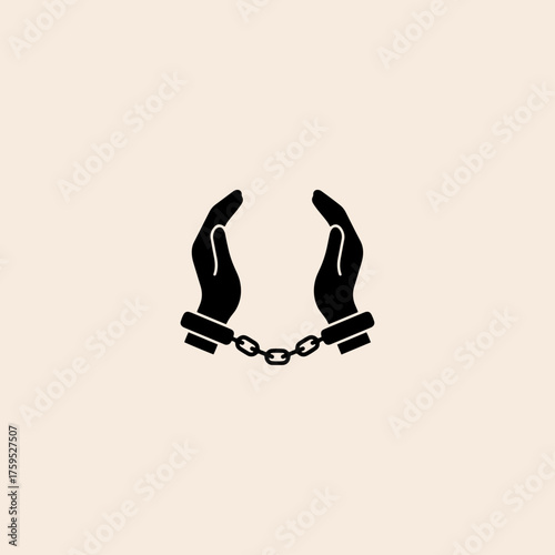 Handcuffs icon flat vector design.