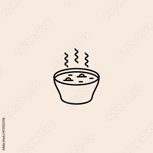 Hot soup bowl icon flat vector design.