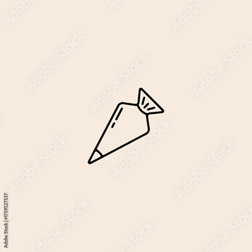 Icing bag with nozzle icon flat vector design.