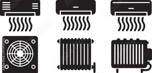 "Heating and Cooling System Icons"