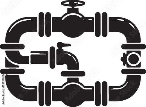 "Plumbing Pipe System Illustration"