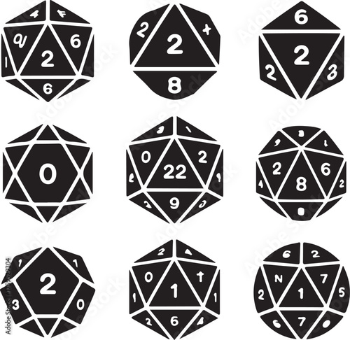 Polyhedral Dice Icons Set