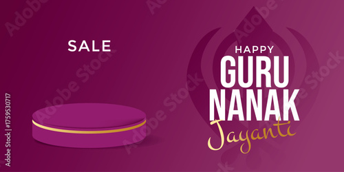 Guru Nanak Jayanti sale banner. Vector illustration