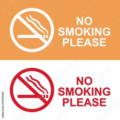 No smoking sign with clear message for public health Vector