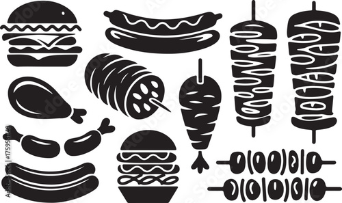 BBQ and Grilled Food Icons