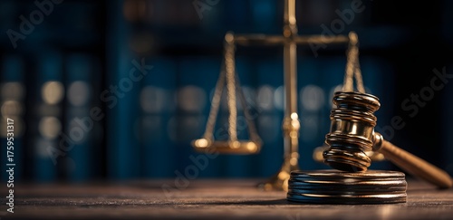 Justice scales and gavel symbolizing law and legal judgment