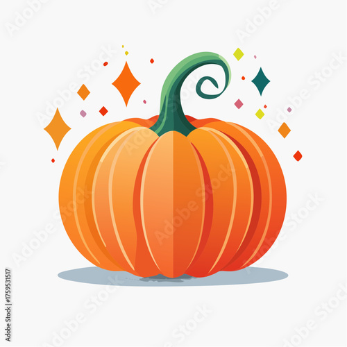 Citrouille stylisée minimaliste en design plat