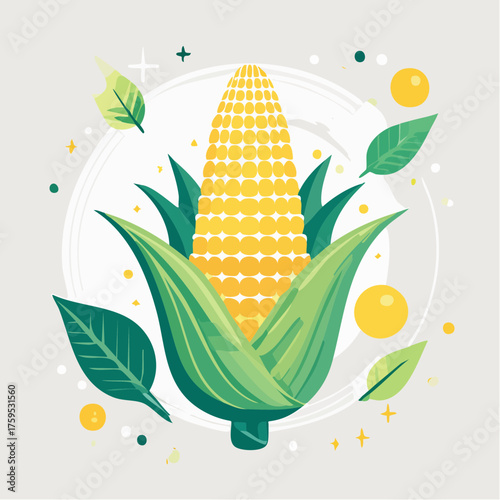 Épi de maïs stylisé minimaliste en design plat