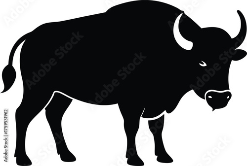 Buffalo Silhouette Vector Art Illustration