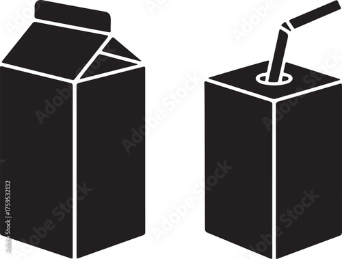 Milk and Juice Carton Icons