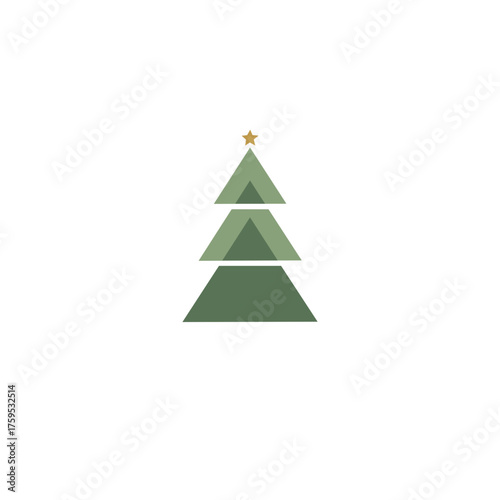 Modern Geometric Christmas Tree with Star