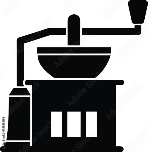 Grain Mill Silhouette Vector Art Illustration
