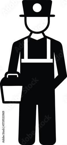 Milkman silhouette vector art illustration