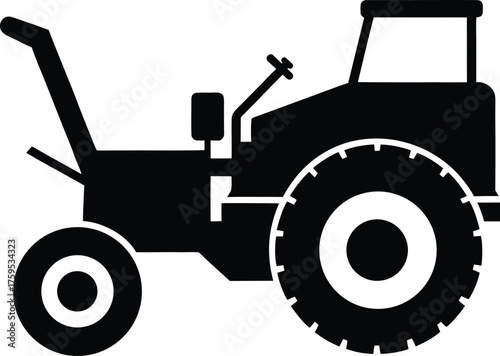 Power tiller silhouette vector art illustration