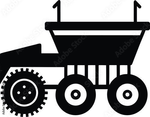 Seeder machine silhouette vector art illustration