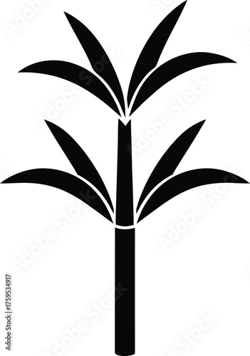 Sugarcane Silhouette Vector Art Illustration