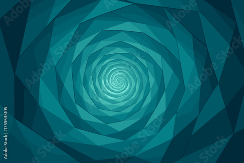 Gradient lighting creating spiral illustration rotating polygonal vector sense abstract tunnel