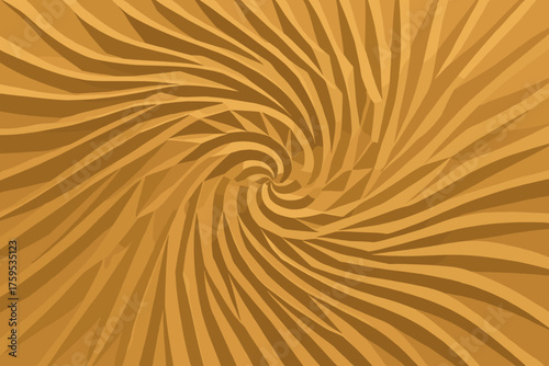 Spiral vector illustration ridges seen from sand geometric outward faceted pattern