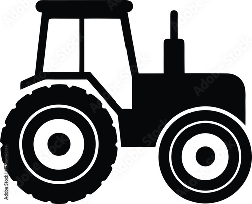 Tractor Silhouette Vector Art Illustration