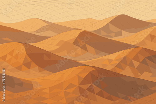 Forming outlined desert abstract illustration curves textures rhythmic gridwave shadows vector