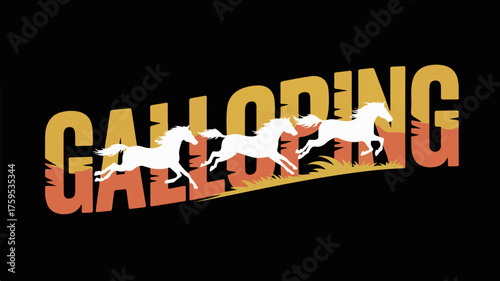 Galloping Horse Motion Vector Art