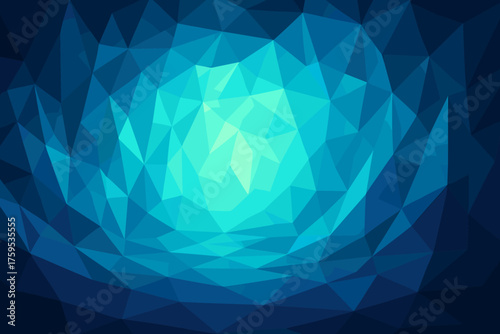 Forming triangular crystal cave geometric facets angular reflections illustration gradients vector interior
