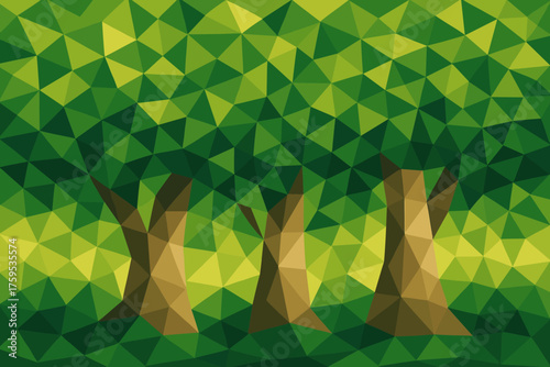 Canopy illustration triangular formed leaves vector shading geometric tree abstract forest