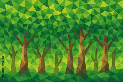 Shading vector geometric angular illustration triangular forest canopy from formed tree