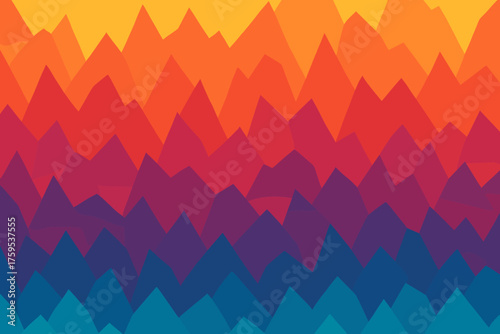 Vector gradient mountain polygonal illustration imbalance shapes asymmetry vertical geometric forming jagged