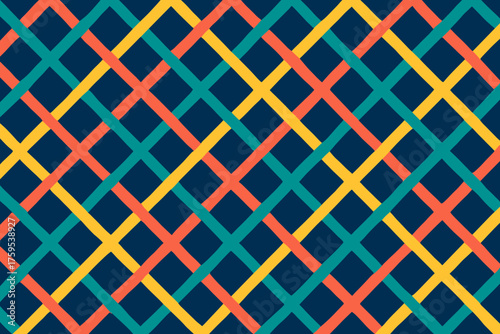 Seamless crisp diamond grid stretching across geometric canvas vector illustration repeating abstract