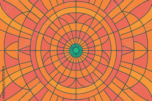 Vector thin producing optical repetition illustration minimal geometric arcs mandala layered lines
