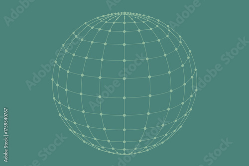 Sphere smooth vector like globe dots abstract illustration curvature composed connected mesh