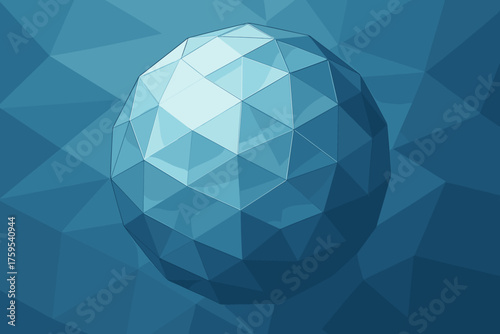 Facets vector reflective geosphere sphere light gradients made polygon illustration highlighting geometric