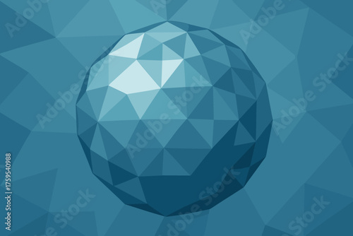 Vector geosphere arranged surfaces symmetrically crystal illustration abstract design shards polygonal