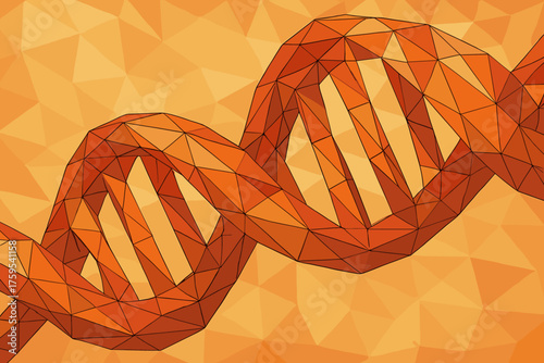 Abstract flowing triangular together formed illustration vector twisting facets composition from polyhelix