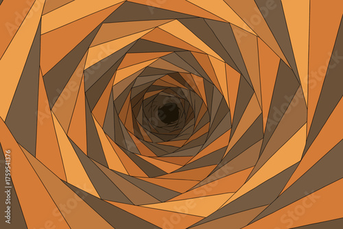 Tunnel tube vector polyhelix layered twisted illustration into depth facets polygon creating