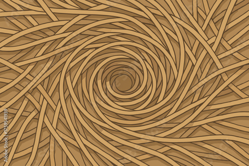 Linear abstract spiral like organic vector balanced nest illustration overlapping