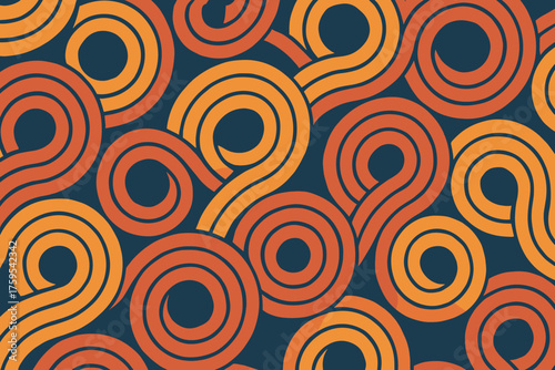 Geometric precision interwoven circleflow geometry arranged diagonally texture concentric illustration vector abstract