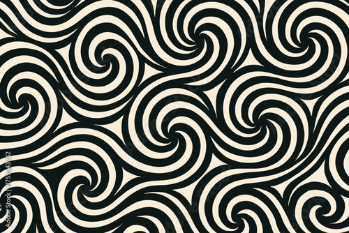 Creating seamless composition fluid vector spiral illustration design concentric wavefield modular spreading