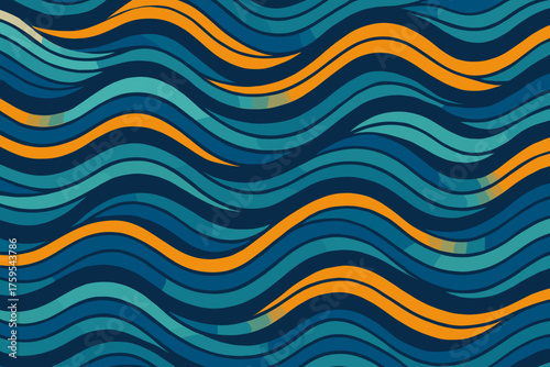 Layered wavefield motion bands background seamless illustration geometric lines vector flowing