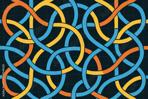 Vector structure orbital cosmic illustration resembling pattern weaving abstract flow