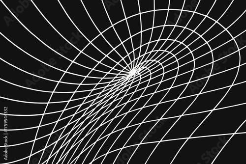 Flowing wave entire vector expanding orbital illustration outward canvas arcs mesh