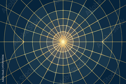 Grid outward radial vector glowing light beams illustration geometric expanding intersections