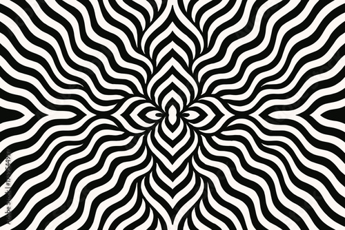 Wave pattern forming illustration zen symmetrically radial outward geometry flowing symmetrical vector
