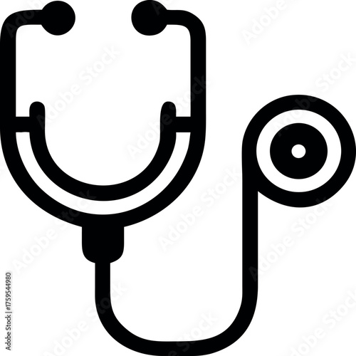 Simple stethoscope icon medical symbol for healthcare and diagnosis services simple design