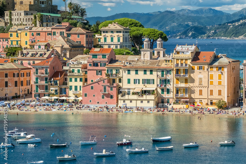 Picturesque resort town of Sestri Levante in Liguria, Italy
